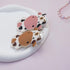 2 Pack Cute Cow Airtag Leather Keychain Holder Case, Kawaii Cow Key Ring Cover for Apple Airtag for Women Girls...