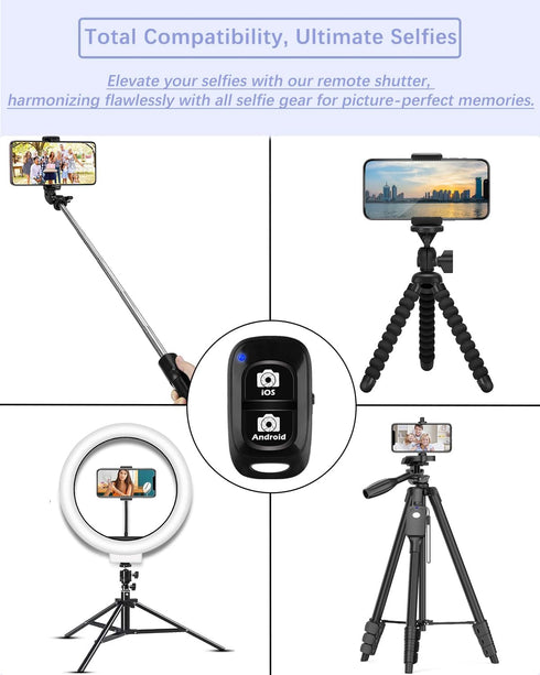 Remote Shutter for iPhone Camera, Bluetooth Remote for Android, Hands Free Works with Take a Christmas Family Portrait, Create Amazing Photos and ...