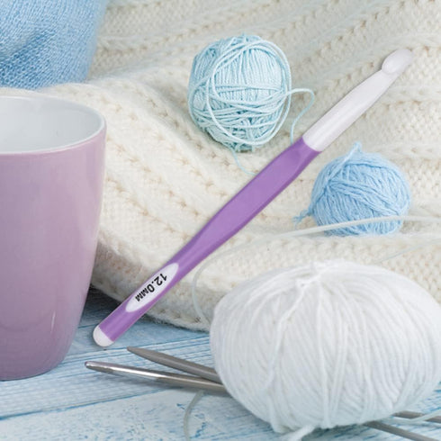 Long Crochet Hook Large Size Crochet Needle QLRFFLJOY 12mm Rubber Handle Crochet Hook DIY Yarn Weaving Tools for Knitting Blankets, Shawl and Carp...