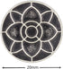 Bezelry 12 Pieces Lotus Blossom Metal Shank Buttons. 20mm (3/4 inch) (Antique Silver)...