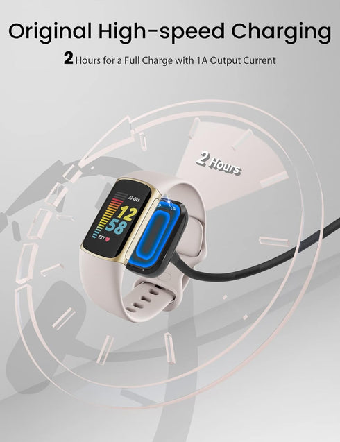 Charger for Fitbit Charge 5 & Luxe Cable Replacement 3.3Ft Smartwatch USB Magnetic Wireless Fast Charging Cable Cord for Charge 5 Luxe Fitness Tra...