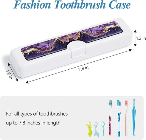 2 Pcs Toothbrush Travel Case, Convenient Colorful Pattern Travel Toothbrush Case and Travel Toothbrush Holder, Toothbrush Covers and Toothbrush Ho...
