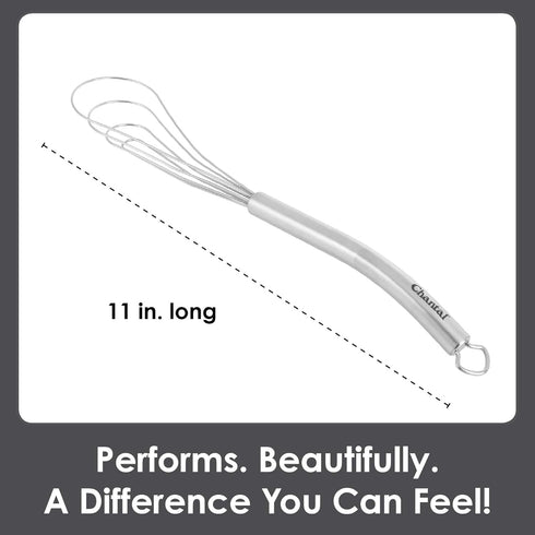 Chantal Flat Whisk Utensil, Small, 11 inch, Polished Stainless Steel...