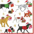 Caspari Christmas Delivery Paper Cocktail Napkins in White - Four Packs of 20...
