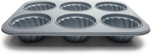Fox Run Fluted Muffin Pan, 14 x 10.5 x 2 inches, Metallic...