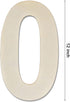 12 Inch Large Wood Number Sign 0, Unfinished Blank Wooden Slice Board for DIY Crafts Home Birthday Decorations Props...
