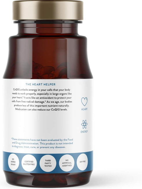 Nutri-Rich CoQ10 HIGH POTENCY 100mg coenzyme Q10, Ubiquinone, Antioxidant for Heart Health & Cellular Energy, Naturally Fermented, for Aging & Sta...