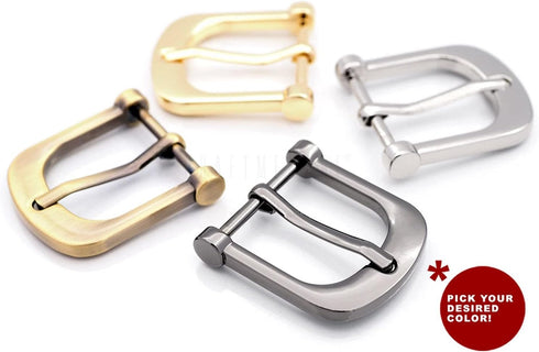 CRAFTMEMORE 4pcs 1 Inch Metal Belt Buckle Single Prong Buckles Leather Craft Accessories SC53- Pick Color (Gunmetal)...