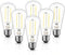 MASTERY MART Dimmable E26 Edison Bulbs 6 Pack, 5.5W (60W Equivalent), Cool White 4000K, Clear Glass ST19 ST21...