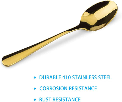 15 Packs Demitasse Espresso Spoons, 4.3 Inch Mini Gold Coffee Spoon, Stainless Steel Small Spoons for Dessert...