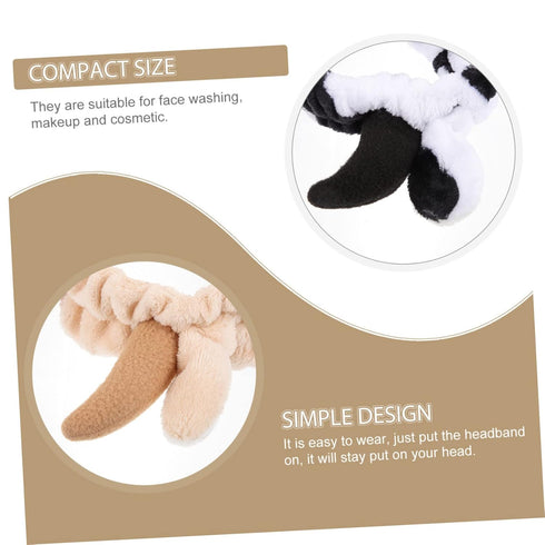 2 Pcs Animal Face Wash and Hair Bundle Girls Hijab Spa Hair Band Skin Care Headband Cow Headband Spa Headband Puffy Spa Hairband Women Headband Sk...