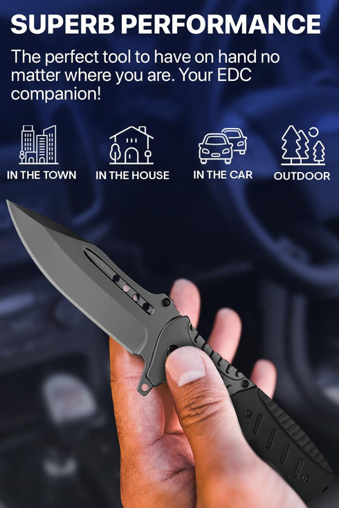 Pocket Knife Spring Assisted Folding Knives - Military EDC USMC Tactical Jack Knifes - Best Camping Hunting Fishing Hiking Survival Knofe - Travel...