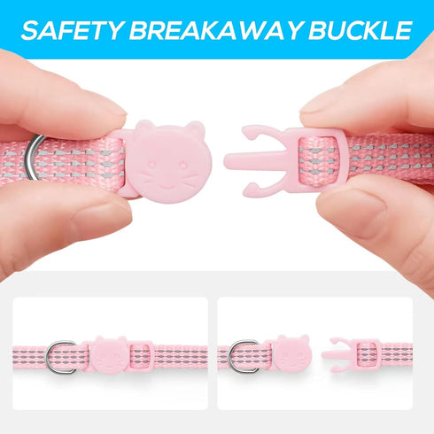 Upgraded Version 6 Pack Reflective Cat Collars with Bell,Breakaway Safety Kitten Collar,Adjustable 7''-12'',for Girl Boy Cats,Pet Supplies,Stuff,A...