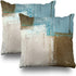 Set of 2 Decorative Pillow Case Throw Pillows Covers for Couch Indoor Bed 18 x 18 Inch, Blue Brown Abstract Art Painting Home Sofa Cushion Cover P...