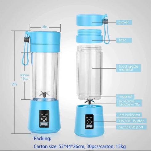 WROZZO Mini Personal Blender, 1000W Powerful Motor, 800ml Cup, 6 Stainless Blades, USB Charging, Portable Blender for Shakes and Smoothies Blue...