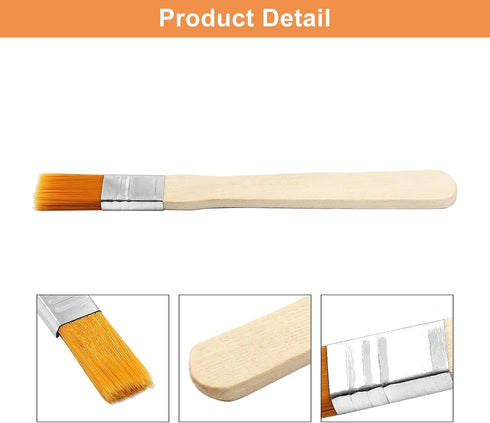 1/2 Inch Width Flat Paint Brushes Nylon Bristle with Wood Handle Painting Tool for Oil Canvas Watercolor Gesso Wall Door Cabinets Furniture Fences...