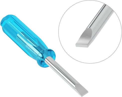 2PCS Mini Slotted Screwdriver, 2mm Flat Head for Watch Eyeglasses Electronics Toy Repair, Non-magnetic, 1.77"(45mm) Total Length (Blue Handle)...