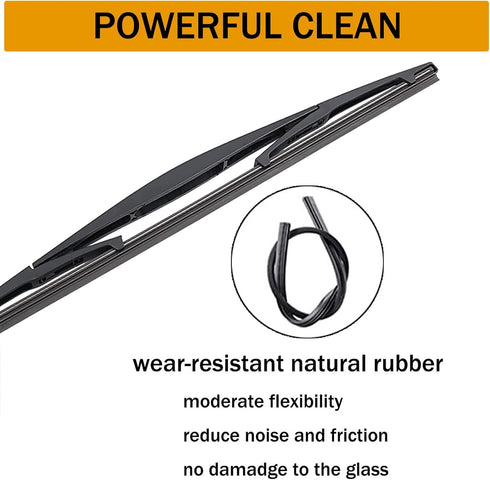 TOP-VIGOR 14 Inch Rear Wiper Blade Compatible with Honda Airwave 2005 2006 2007 2008 2009 2010, Honda Fit Honda Jazz 2009 2010 2011 2012 2013 2014...