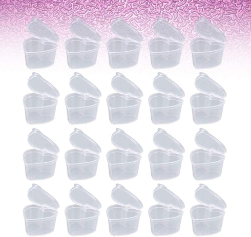 EXCEART 50 Pcs Transparent Heart Shaped Storage Containers Clear Heart Shape Plastic Storage Cases with Lids for Arts Crafts Storage Boxes Plastic...