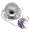 Stainless Steel Tree of Life Tea Ball - Amethyst Crescent Moon Pendant Infuser for Loose Tea Leaves...