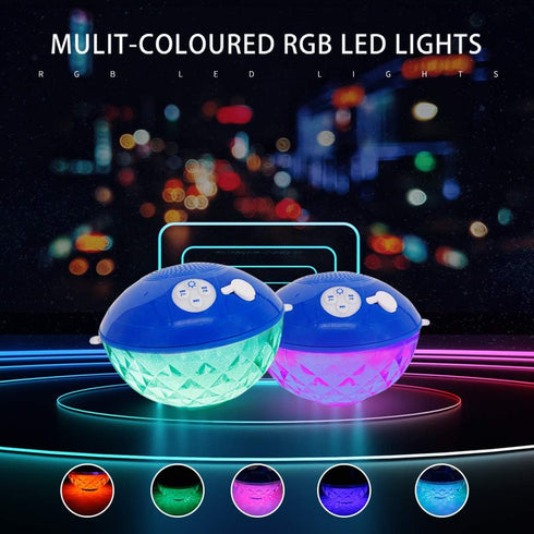 Bluetooth Speakers with Colorful Lights, Portable Speaker IPX7 Waterproof Floatable, Built-in Mic,Crystal Clear Sound Speakers Bluetooth Wireless ...