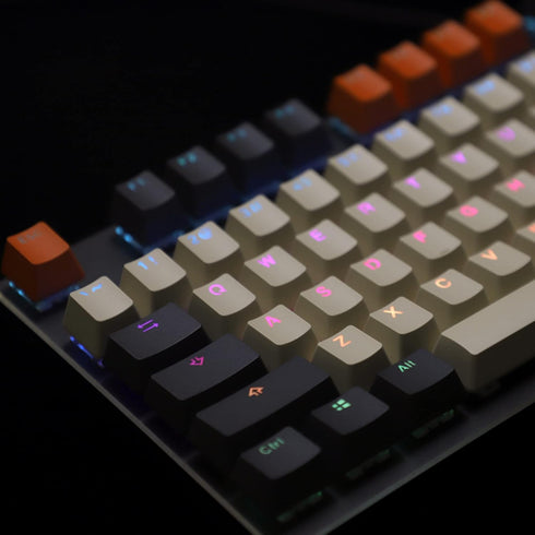 Carbon Miami PBT Double Shot Shine Through ANSI Backlit Keycaps for MX Mechanical Keyboard Melody 96 KBD75 68 61 87 104 Keychron(Only Keycap) (Car...