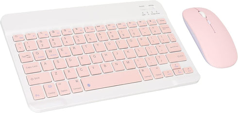 Bluetooth Keyboard Mouse Set, 10 Inch USB Charging Ultra Thin Quiet Keyboard with DPI Mouse, Composite Keys Keyboard Mouse Combo for Cellphone Lap...