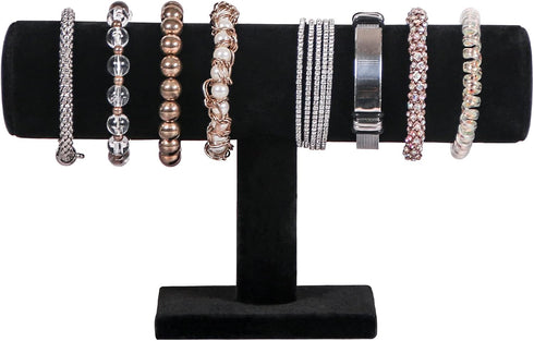 Julysky T bar Bracelet Holder,Bracelet Display Stand For Selling,Jewelry Organizer Watch Rack For Show (ALL Black, 1 Tier)...