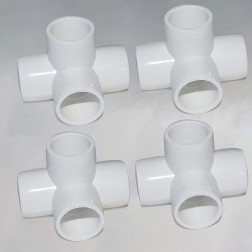 15Pack 3/4Inch 4 Way PVC Fittings, Heavy Duty PVC Elbow Side Outlet Tees, Furniture PVC Tee Corner Fittings for Building PVC Furniture Greenhouse ...