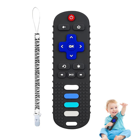 Silicone Teething Toys for Babies, Remote Control Shape Silicone Teethers, Cute Chew Toys for Boys and Girls,BPA Free Teether Early Educational Se...