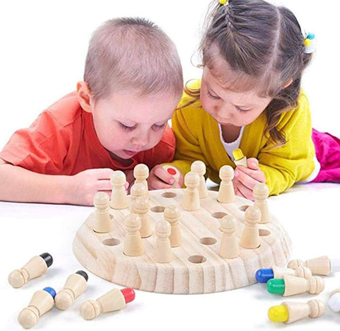 Wooden Memory Match Stick Chess Game, Color Memory Chess, Funny Block Board Game, Parent-Child Interaction Toy, Educational Intelligent Games Logi...