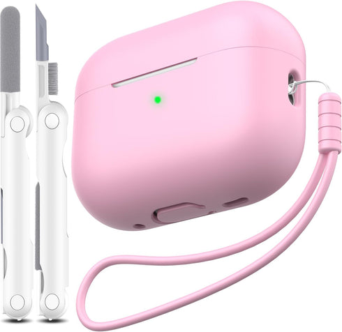 AirPods Pro 2nd Generation Case Cover, Military Grade Anti-Fall Soft Silicone Shock-Absorbing AirPods Pro Case Skin Touch with Keychain and Cleani...
