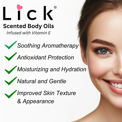 LICK Watermelon Scented Body Oil - Vitamin E Infused, Moisturizing and Hydrating After Shower Body Oil, Antioxidant Protection, Soothing Aromather...