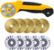 AUTOTOOLHOME 45mm Rotary Cutter Automatic Fabric Cutter 5pcs Titanium Replacement Blades 5pcs Pinking Rotary Blades with Safety Lock for Quilting,...