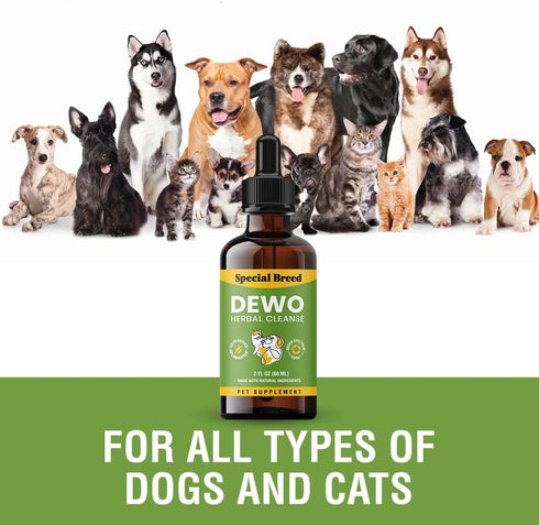 Cats and Dogs Natural Broad Spectrum Treatment Against Parasites and Toxins, Homeopathic Support and Breeds, Made in The USA, 2oz...