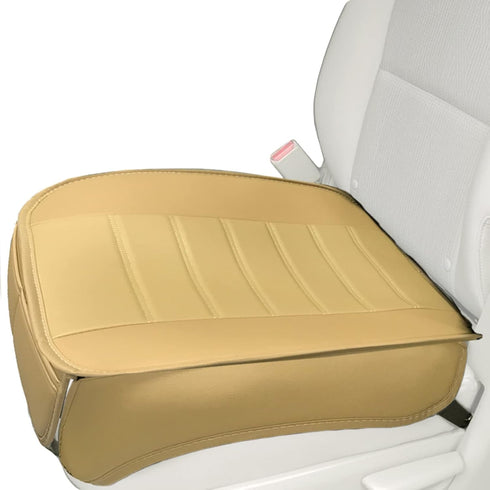 Car Seat Cushion, 1PC Edge Wrapping Car Interior PU Leather Car Seat Cushions Protector Front Car Seat Covers, Single Seat Cushion Cover Pad Mat f...