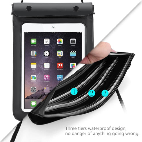 7-8.7 Inch Tablet Universal Waterproof Bag Case Dry Pouch with Lanyard for Samsung Galaxy Tab A7 Lite 8.7’’, Tab A 8.0’’, iPad Mini 4, Mini, Kindl...
