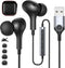 USB Headphones with Microphone for PC USB A Earbuds for PS5 Computer 2.3M Cord Magnetic in-Ear Headset Audio Control Mute Function for Laptop Desk...