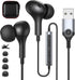 USB Headphones with Microphone for PC USB A Earbuds for PS5 Computer 2.3M Cord Magnetic in-Ear Headset Audio Control Mute Function for Laptop Desk...