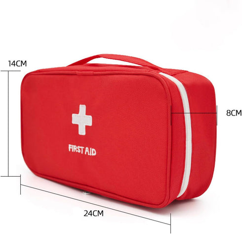 2Pack Portable Empty First Aid Bag Medical Storage Bag Mini Emergency Survival Pouch Bag for Camping Hiking Home Travel Red (2Pcs Red)...