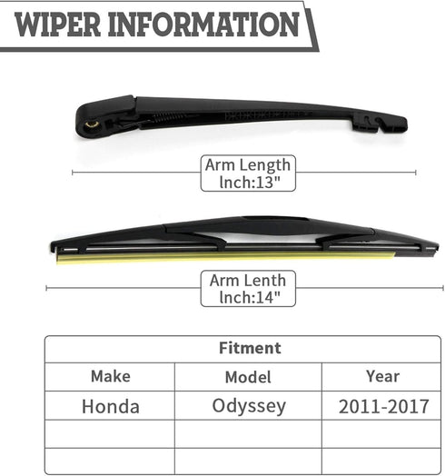 Rear Wiper Arm Blade Nut Set Replacement for Honda Odyssey 2011-2017 Rear Wiper Cover Accessories Assembly, Wiper Cap Set for Back Windshield Wind...