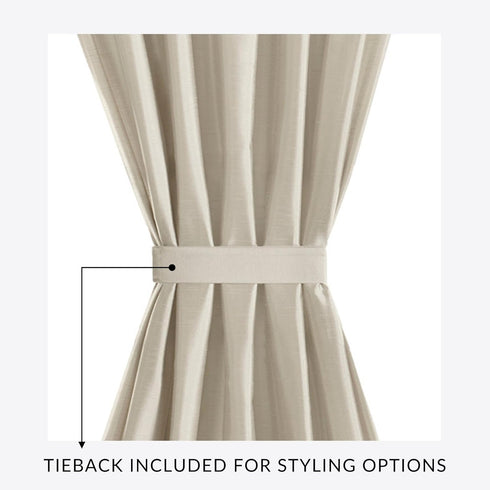 Elrene Home Fashions Colette Faux-Silk Side Door Window Panel, 28 in x 72 in (Side Door Panel), Ivory...