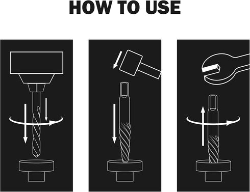 10-Piece Screw Extractor and Left Hand Drill Bit Set, Bolt Extractors, for Removing Broken Studs, Bolts, Socket Screws, and Fittings...