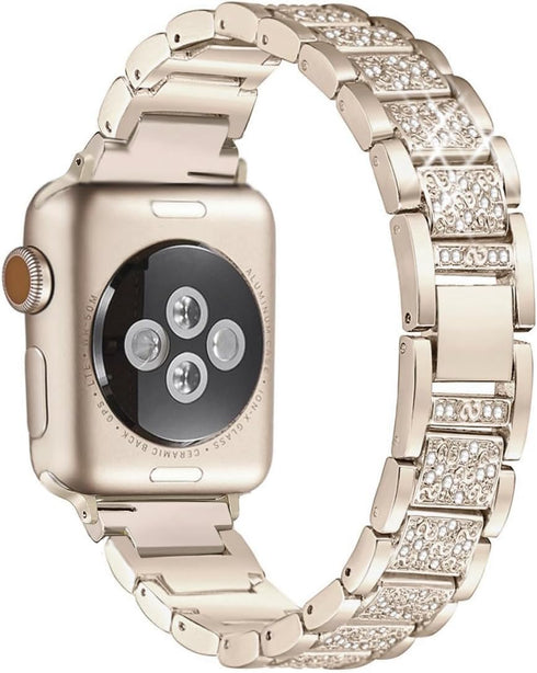 Bling Bands Compatible with Apple Watch Band 42mm/41mm/40mm/38mm Iwatch Series 10/9/8/7/6/SE/5/4/3/2/1, Women Metal Rhinestone Dressy Replacement ...