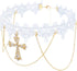 Crucifixion Necklace for Women Cross Pendant Gothic Lace Choker...