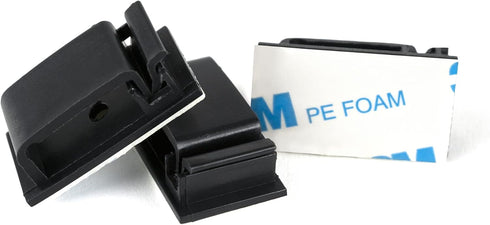 Cable Clips Black with 3M Adhesive, Multipurpose Small Wire Clamps for Cable Management and Cable Runs - 50 Pack Black Bundled with 10 Reusable Ca...
