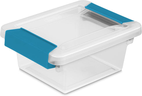 STERILITE Mini Clip Box Clear Base & Lid Aquarium Blue Latches...