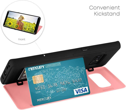 GOOSPERY Galaxy Note 8 Wallet Case with Card Holder, Protective Dual Layer Bumper Phone Case (Pink)...