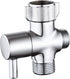 Bidet T Adapter, Brass T Adapter with Shut-off Valve, 3-way Tee Connector 7/8" x 7/8" x G1/2, Leak-Free Chrome Metal T Valve Adapter for Toilet Bi...