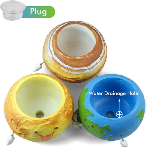 Cinf Mars Flower Pots Doll Shaped Resin Garden Pots Cute Green Plants Flower Pot Lovely Pen Container Modern Decorative Planter Pot for Outdoor or...